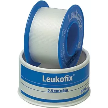 SÖHNGEN 1009216 Leukofix kiinnitysteippi 5 m x 2,5 cm valkoinen kuitukangas hypoallergeeninen