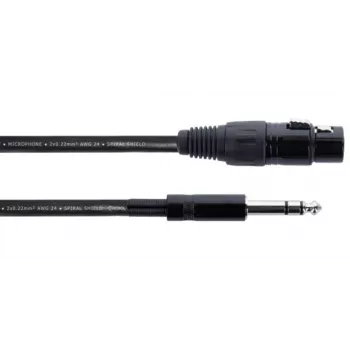 Cordial EM 3 FV XLR - 6,3 mm TRS -jakkikaapeli 3 m musta 14822