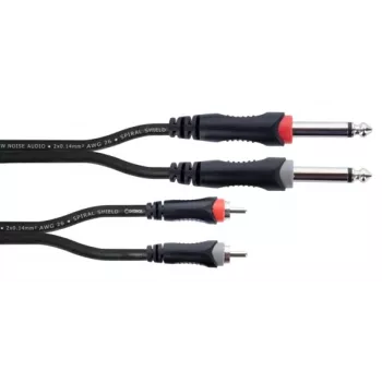 Cordial 14842 dual-mono jakki - RCA -audiokaapeli 6 m musta