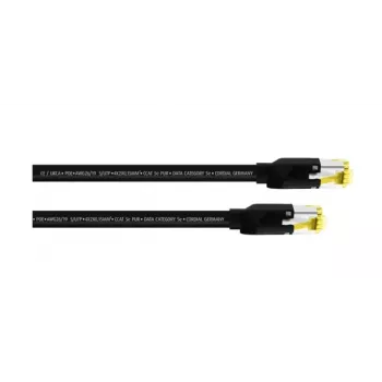Cordial 15539 CAT 5e S/UTP RJ45 -verkkokaapeli, 10 m, musta PUR-kuori, Gigabit Ethernet