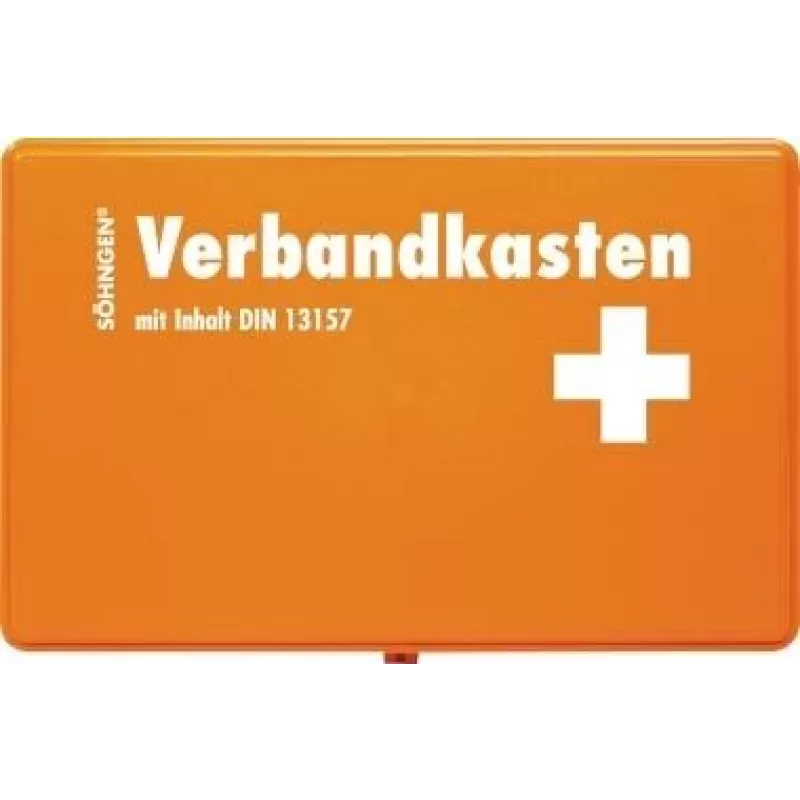 Söhngen DIN 13157 ensiapulaukku 3003045 oranssi iskunkestävä ABS seinäkiinnikkeellä