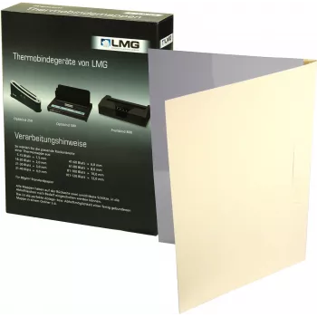 LMG lämpösidontakansiot A4 beige pellava 3 mm selkä 50 kpl:n pakkaus BMDLEM-BEIG-R3