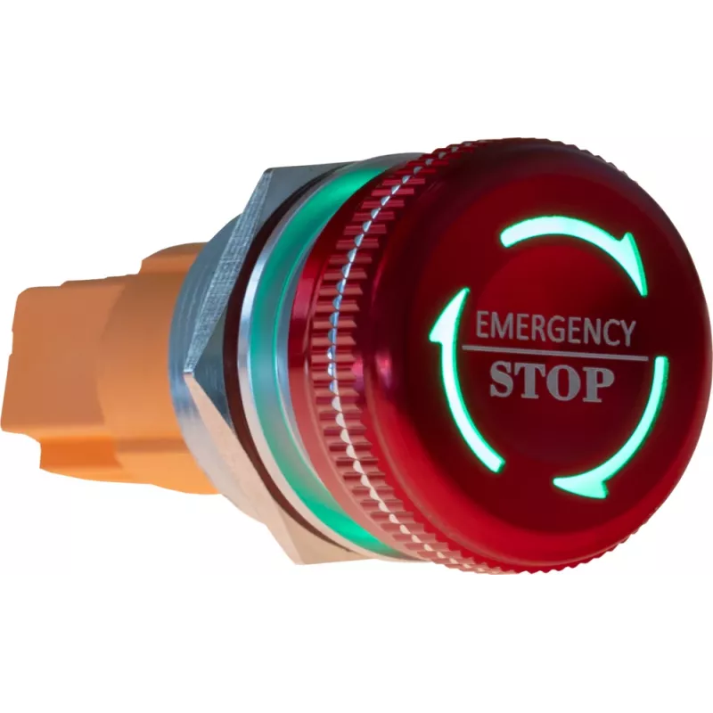 JOY-IT Button22NA-01 hätäpysäytyspainike, mekaaninen lukitus, punainen/vihreä, Ø22 mm, IP67, IK10