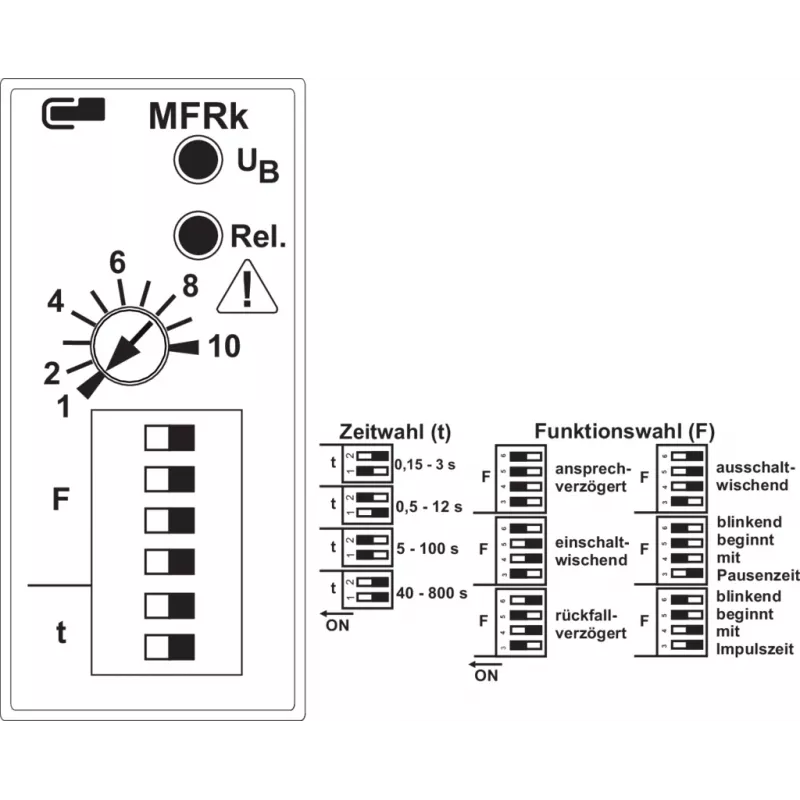 METZ CONNECT MFRk-E12 monitoimiaikarele 0,15-800s, 24-240V AC/DC, 1 CO 110310412230