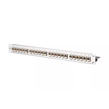 METZ CONNECT 130921-E EDATmod-MP24 24-porttinen E-DAT-moduuli-patch-paneeli, ruostumaton teräs, 1U