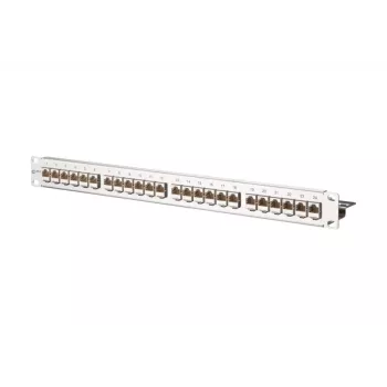 METZ CONNECT 130921-E EDATmod-MP24 24-porttinen E-DAT-moduuli-patch-paneeli, ruostumaton teräs, 1U