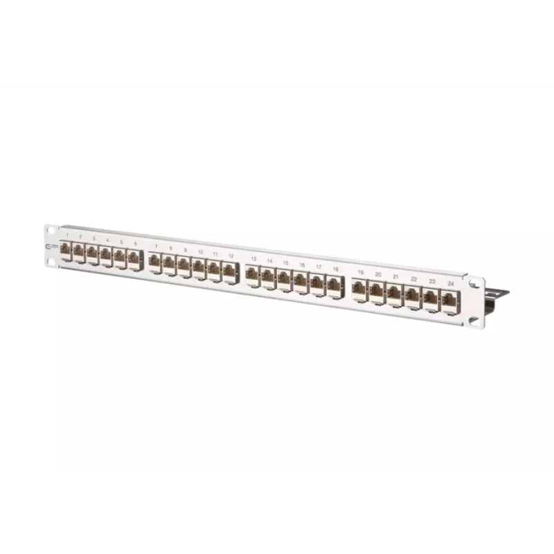 METZ CONNECT 130921-E EDATmod-MP24 24-porttinen E-DAT-moduulikytkentäpaneeli, ruostumaton teräs, 1U