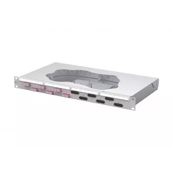 METZ CONNECT 6-porttinen SC duplex OM4 kuitujatkos-patch-paneeli 1U 19 tuuman räkkikiinnitys 150457BB06-F