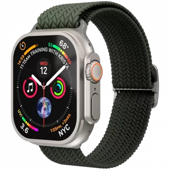 VONMÄHLEN Woven Loop Apple Watch 44/45/46/49mm, oliivi