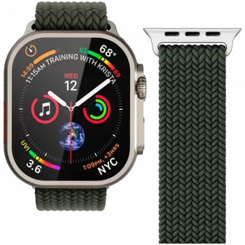 VONMÄHLEN Woven Loop Apple Watch 44/45/46/49mm, oliivi