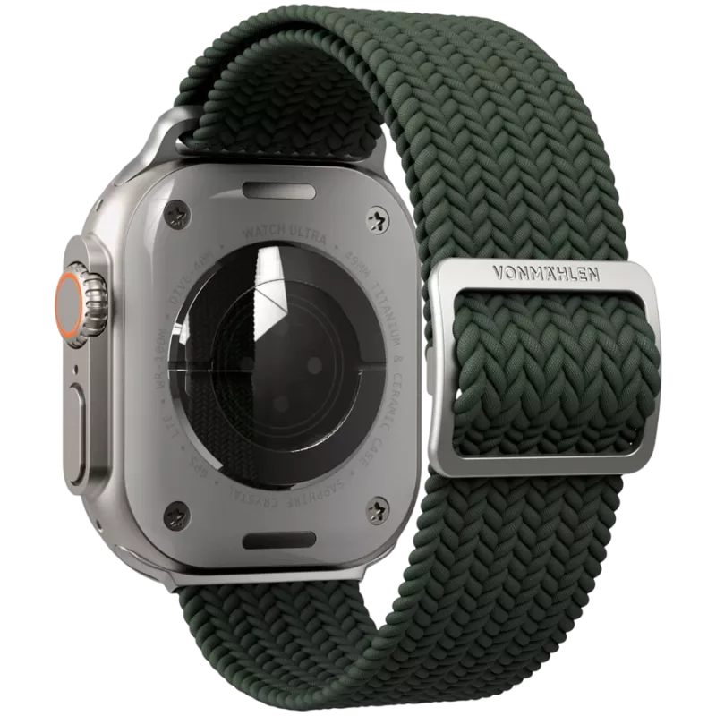 VONMÄHLEN Woven Loop Apple Watch 44/45/46/49mm, oliivi