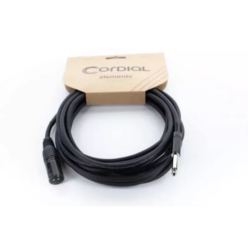 Cordial EM 5 MP XLR - 6,3 mm mono plugi audiokaapeli 5 m musta 14753