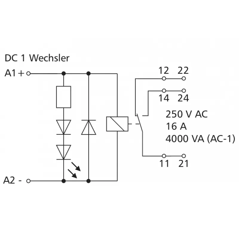 METZ Connect RM21 24 V DC miniatyyritehorele, 1 vaihtokosketin (SPDT), 10 A, PCB-asennus 11051125