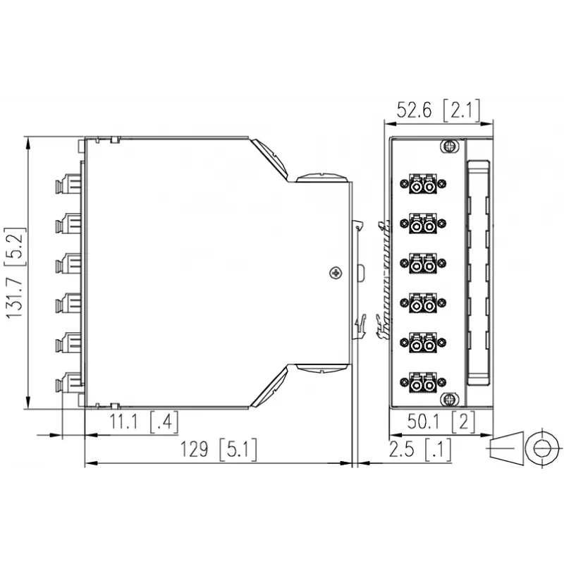 Metz 15024A07406-E OpDAT REGpro VIK 6xLC-D OS2 kuitujakokaappi, puhtaanvalkoinen RAL 9010