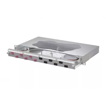METZ CONNECT 6-porttinen LC-duplex OM4 kuitu-hitsaus-patch-paneeli 1U 19 tuuman musta 1504677506-F