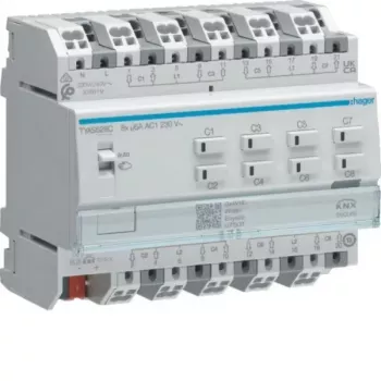 Hager TYAS628C 8-kanavainen rullaverho-/kaihdintoimilaite KNX 230V