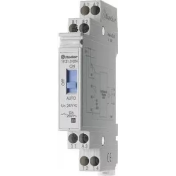 Finder 19.21.0.024 hämäräkytkin ajastimella ja kuittauskoskettimella, 1 CO 10 A, 24 V AC/DC