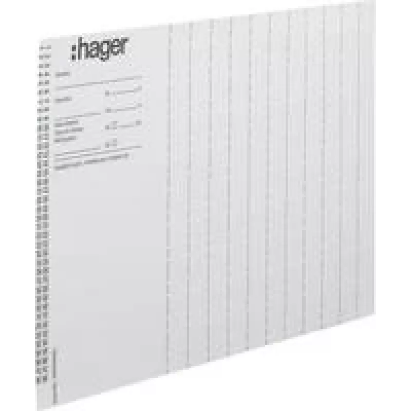 HAGER ZZ90B merkintäarkit Legrand Mosaic -moduuleille, A4, valkoinen, 10 kpl:n pakkaus