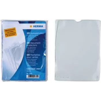 HERMA 1333 läpinäkyvä polypropeenimuovitasku, 155 x 220 mm, repeämätön, asiakirjaturvallinen, peukaloaukko, 1 kpl:n pakkaus