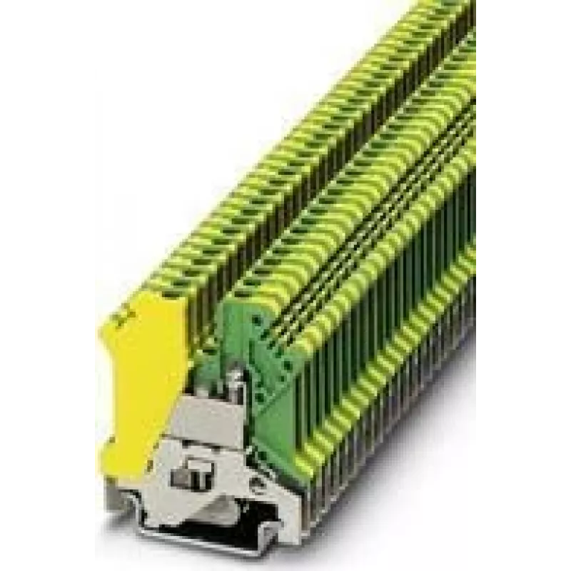 PHOENIX CONTACT USLKG 3 PE-liitin, vihreä-keltainen, ruuviliitäntä, 2,5 mm², DIN-kiskoasennus 441083