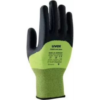 Uvex Handschutz Strick-HS C500 wet plus viiltosuojakäsineet, koko 7, antrasiitti/limetti 6049607