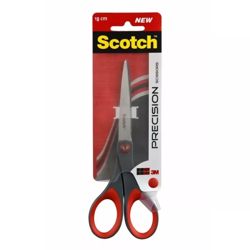 3M Scotch Precision sakset 180 mm punainen/harmaa terävä ruostumaton teräs Comfort Grip (1447)