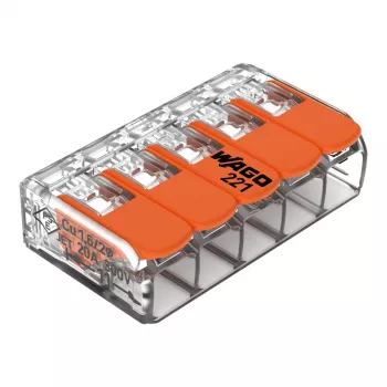 WAGO 221-415 COMPACT liitin 5-johdin 4 mm², 25 kpl:n pakkaus