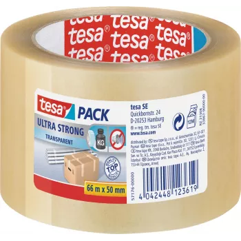 TESA erittäin vahva 66 m PVC läpinäkyvä pakkausteippi (57176)