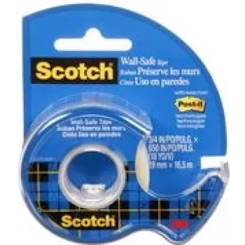3M Scotch Wall-Safe teippi käsikelaimella, 19mm x 16,5m, läpinäkyvä, jäämättä irrotettava 183-EFDG