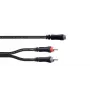 Cordial 14889 audio Y-adapterikaapeli 3,5mm stereo plugi naaras 2x RCA naaras 0,3m musta PVC kaksoskaapeli