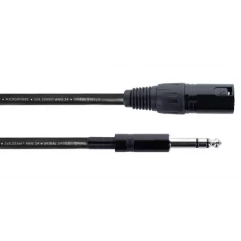 Cordial EM 1 MV XLR 6,3 mm TRS plugi audiokaapeli 1 m musta 14810