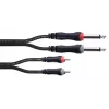 Cordial 14840 audiokaapeli 6,3 mm mono plugi RCA 1,5 m musta