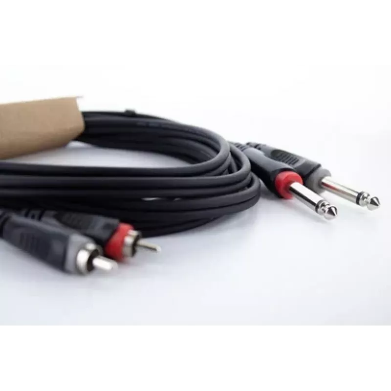 Cordial 14840 audiokaapeli 6,3 mm mono plugi RCA 1,5 m musta