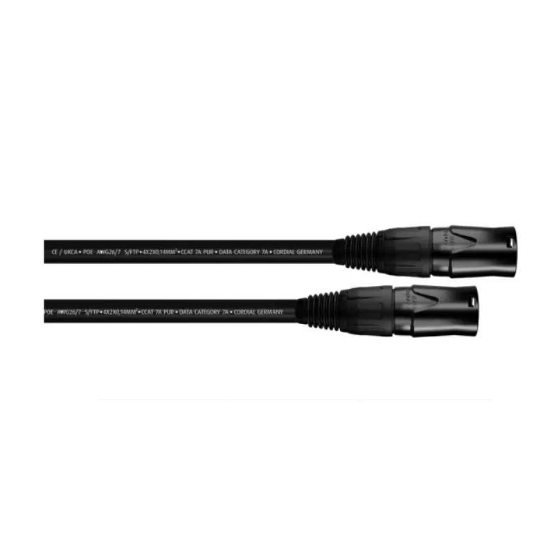 Cordial 15588 CAT 7a S/FTP patch-kaapeli, RJ45, 1 m, musta, PUR