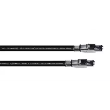 Cordial 15609 CAT 6a SF/UTP patch-kaapeli 1,5 m musta PUR