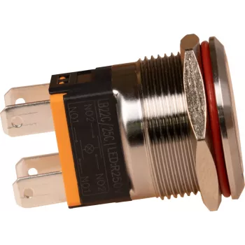 JOY-IT Button22C-02 painonappikytkin lukittuvalla toiminnolla, punainen, 240 V AC, 15 A, IP67, IK10, paneeliasennus
