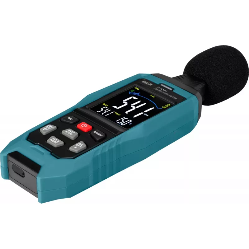 JOY-IT JT-SLM01 äänitasomittari väridisplaylla ja dataloggaimella, 30-130 dB, 31,5 Hz - 8 kHz