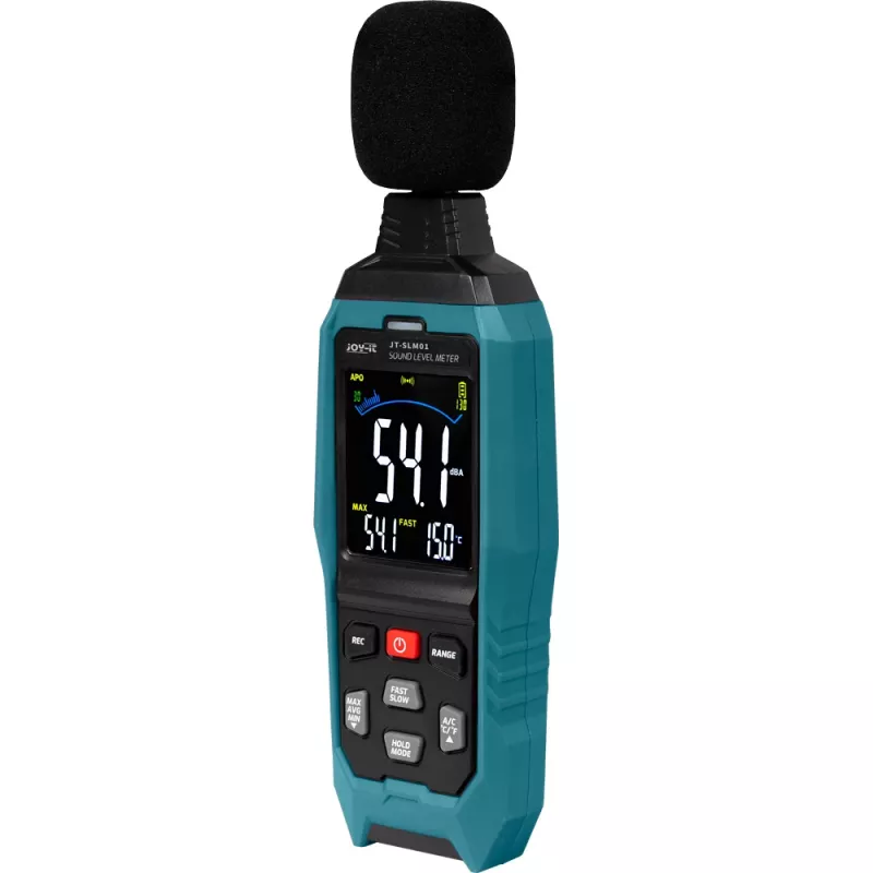 JOY-IT JT-SLM01 äänitasomittari väridisplaylla ja dataloggaimella, 30-130 dB, 31,5 Hz - 8 kHz