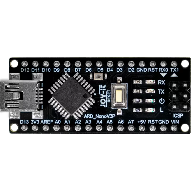 Joy-IT ARD Nano V3P Arduino-yhteensopiva Nano-kortti ATmega328P Mini-USB