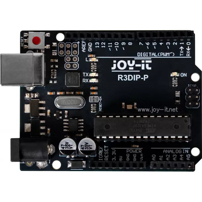 Joy-IT ARD_R3DIP-P Arduino UNO R3 yhteensopiva mikrokontrollerikortti ATmega328P DIP