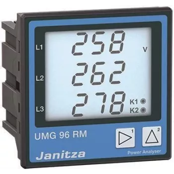 Janitza UMG 96RM-E yleismittari / verkkovirran laadun analysaattori, 90-277V AC/DC, paneeliasennus 96x96mm, RS485 Modbus RTU 5222062