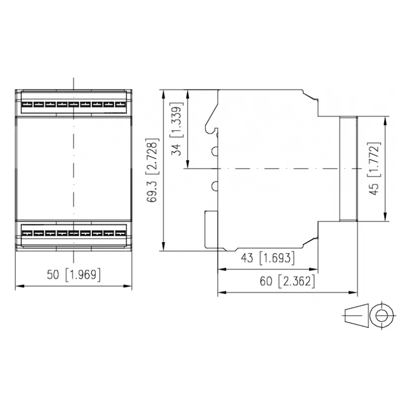 METZ Connect vaihevalvontarele 230 V AC, 2 vaihtokosketinta, DIN-kisko 1102720570
