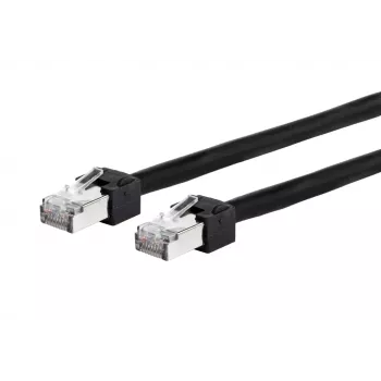 METZ CONNECT 13084U1500-E Cat.6 Ultraflex500 VoIP-verkkokaapeli RJ45-liitin RJ45-liittimeen, AWG 26/7, PUR, musta, 1,5 m