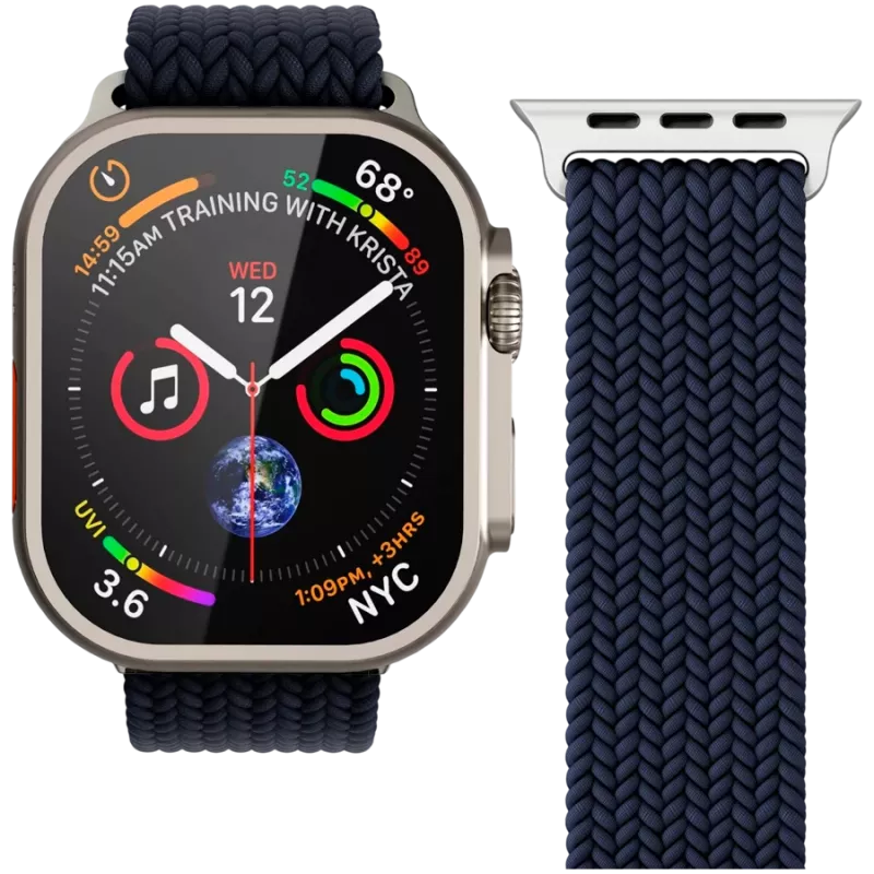VONMÄHLEN Woven Loop Apple Watch 44/45/49mm, Navy