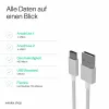 Flexline USB-lataus- ja synkronointikaapeli, USB-A - USB-C, 2.0, ABS, valkoinen, 0,5m (FL31-13040)