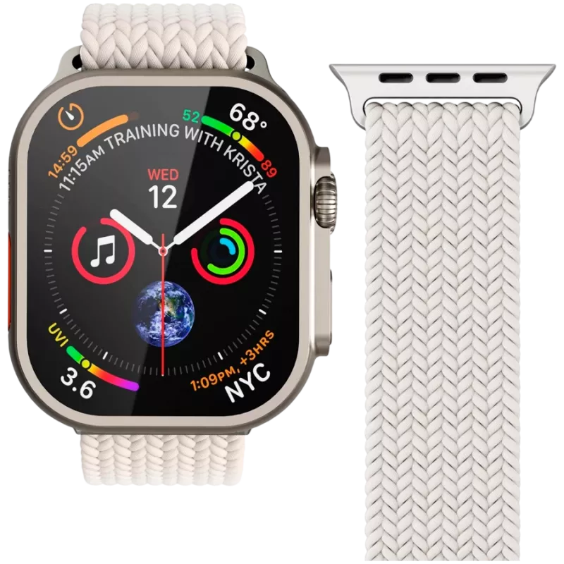 VONMÄHLEN Woven Loop Apple Watch 44mm, 45mm, 49mm - Creme