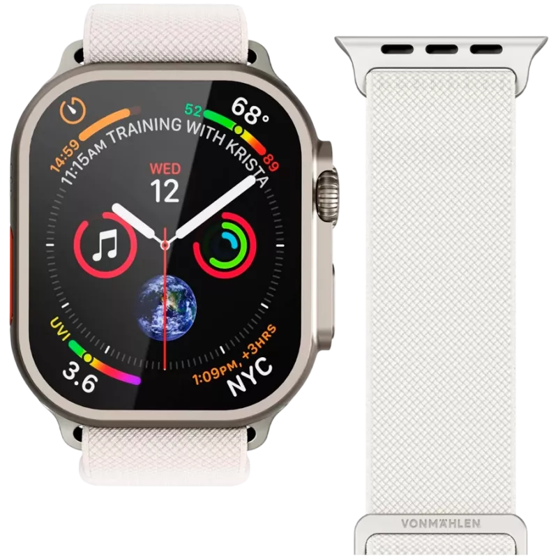 VONMÄHLEN Classic Nylon Loop Apple Watch 40/41/42 mm, kerma
