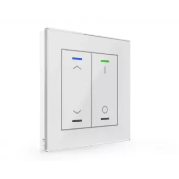 MDT BE-GTL2TW.C1 Glass Push Button II Light 2-kertainen RGBW lämpötila-anturilla, valkoinen, KNX