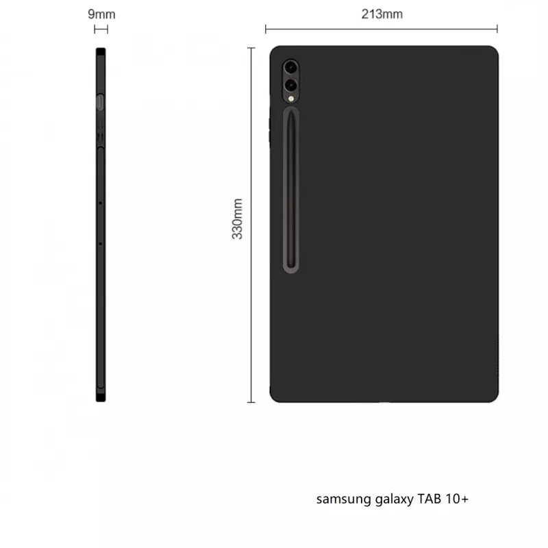MRDISC takakansi Samsung Galaxy Tab S10+ 5G 256 GB -laitteelle, musta TPU (MG-BCSGTABS105GSW)