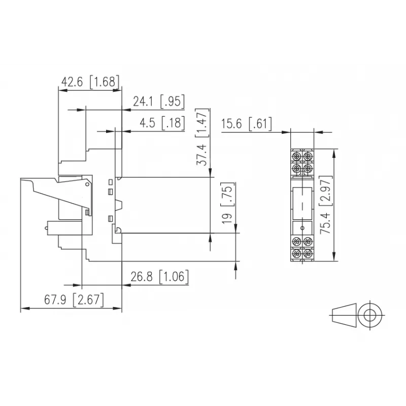 METZ Connect RM21 miniatyyritehorele 24 V AC 1 vaihtokosketin 16 A PCB 11051110